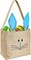 Easter Baskets Bunny Bags Burlap Rabbit Tote Bags Pink for Eggs Hunt Kids Toddler Boys Girls